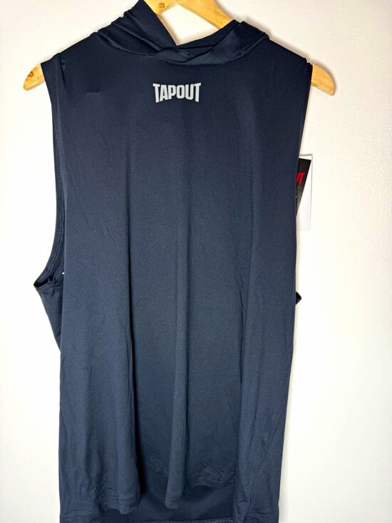 Tapout Other - Tapout Men's Black Sleeveless Hooded Pullover Tank Top Size M Gym Training